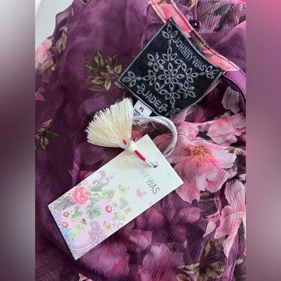 JOHNNY WAS WINONNA SILK MAXI DRESS - Picture 8 of 8